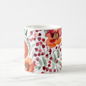 Erdige Farben, Herbstblumen monogrammiert Kaffeetasse (Mittel)