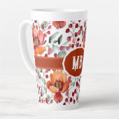 Erdige Farben, Herbstblumen monogrammiert Milchtasse (Linke Ecke)