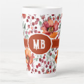 Erdige Farben, Herbstblumen monogrammiert Milchtasse (Vorderseite)