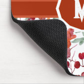 Erdige Farben, monogrammierte Herbstblumen Mousepad (Ecke)