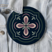 erdige farbene florale geometrische Fliesen Button (Beispiel)