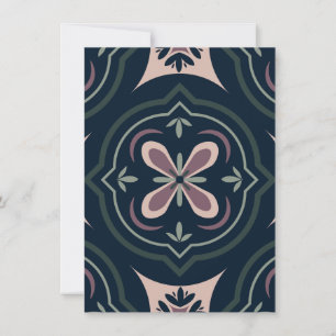 erdige farbene florale geometrische Fliesen Karte
