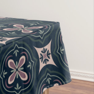 erdige farbene florale geometrische Fliesen Tischdecke