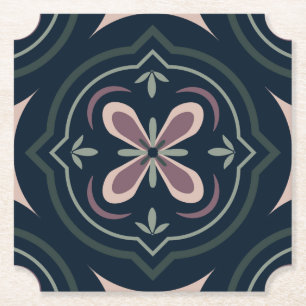 erdige farbene geometrische Blumenskulpturen Untersetzer