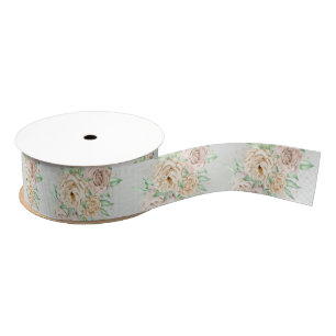 Erdige Farbtöne Blumen Boho Elegant Salbei Grün Ripsband