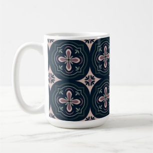 Erdige florale geometrische Fliesen Kaffeetasse