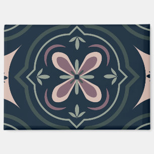 Erdige florale geometrische Fliesen Magnet