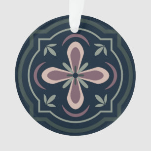 Erdige florale geometrische Fliesen Ornament
