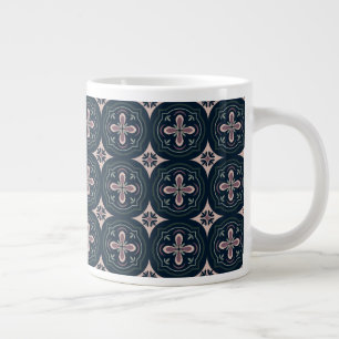 Erdige florale geometrische Kacheln Jumbo-Tasse