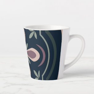 Erdige florale geometrische Kacheln Milchtasse