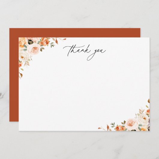 Erdige Herbstblumen Dankeskarte