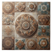 Erdige, komplizierte Flickentöne Fliese (Vorderseite)