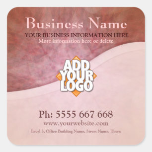 Erdige Kurven mit Logo Business Stickern Quadratischer Aufkleber