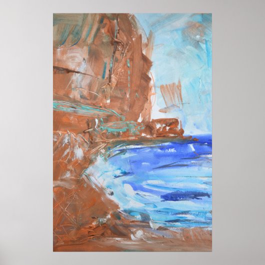 Erdige Küstenklippen-Expressionistin Poster (Vorne)