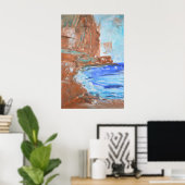 Erdige Küstenklippen-Expressionistin Poster (Heimbüro)