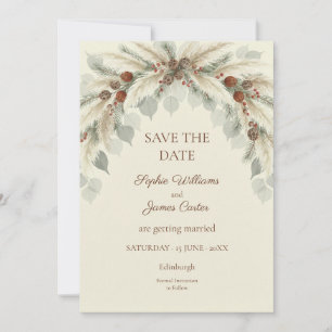 Erdige Lotus-Pod getrocknete Botanik Save The Date