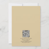 Erdige minimalistische hellbeige Hochzeits-QR-Code Einladung (Rückseite)