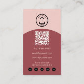 Erdige moderne Make-up-Frisuren-Arch-Foto-QR-Code- Visitenkarte (Rückseite)