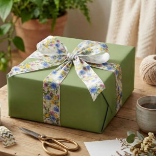 Erdige Moosgrüne Elegante Einheitsfarbe Geschenkpapier