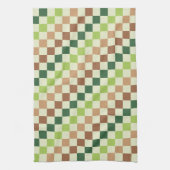 Erdige Regenbogen-Diagonal-Karo-Muster Geschirrtuch (Vertikal)