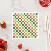 Erdige Regenbogen-Diagonal-Karo-Muster Serviette (Beispiel)