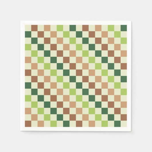 Erdige Regenbogen-Diagonal-Karo-Muster Serviette (Vorderseite)
