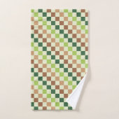 Erdige Regenbogen-Diagonal-Schachbrettmuster Badhandtuch Set (Handtuch)