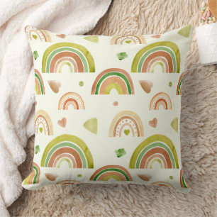 Erdige Regenbögen & sanfte Herzen Muster Kissen