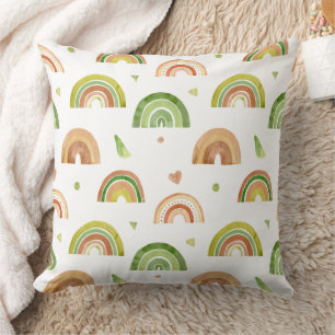 Erdige Regenbögen & sanfte Herzen Muster Kissen