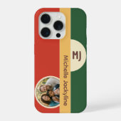 Erdige Retro 70er Farbblock Custom Foto & Name iPhone Hülle (Rückseite)