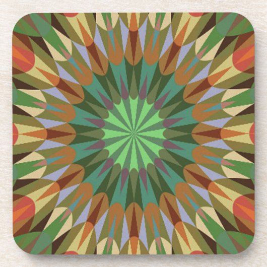 Erdige Retro-Geometrie Untersetzer (Vorderseite)