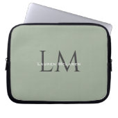 Erdige Salbeigrüne Organische Moderne Minimalistis Laptopschutzhülle (Vorderseite)