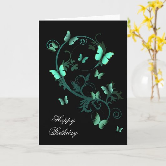 Erdige Schmetterlinge Karte (Gelbe Blume)