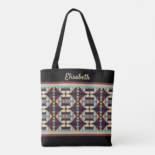 Erdige Stammes-Tapete Tasche (Rückseite)