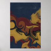 Erdige Stimmung Fluid Abstrakte Schwünge Poster (Vorne)