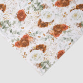 Erdige Terrakotta Florale Botanische Goldblätter Seidenpapier (Detail)