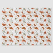 Erdige Terrakotta Florale Botanische Goldblätter Seidenpapier (Vorderseite)