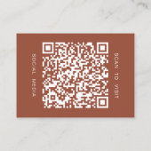 Erdige Terrakotta Minimal QR Code Professionell  Visitenkarte (Rückseite)