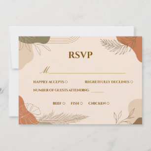 Erdige Terrakotta- und Salbeigrüne Boho-RSVP-Karte Einladung