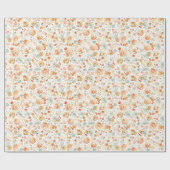 Erdige Terrakotta-Whimsical-Blumen Handgezeichnet  Geschenkpapier (Flach)