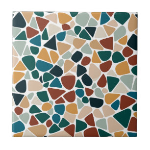 Erdige Terrazzo-Mosaik-Kiesel-Nahtloses Muster Fliese