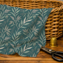 Erdige, tief tealgrüne botanische Blattmuster