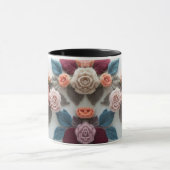 Erdige Töne Gestrickte Rose Combo-Tasse | Rustikal Tasse (Zentrum)
