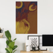 Erdige Wabi Sabi abstrakte große Wandkunst Poster (Heimbüro)