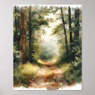 Erdige Waldlandschaft-Wandkunstposter Poster