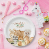 Erdige Waldtiere Baby-Feier Pappteller (Party)