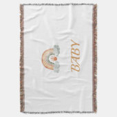 Erdige Wasserfarbe Boho Regenbogen "Baby" Decke (Vorderseite Vertikal)