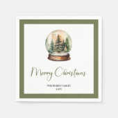 Erdige Weihnachtsbaum-Minimal-Script-Name-Serviett Serviette (Vorderseite)