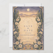 Erdige Wüsten-Blumenhochzeit Save The Date (Vorderseite)