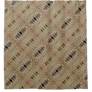 Erdiger beige schwarzer Entwurf Duschvorhang